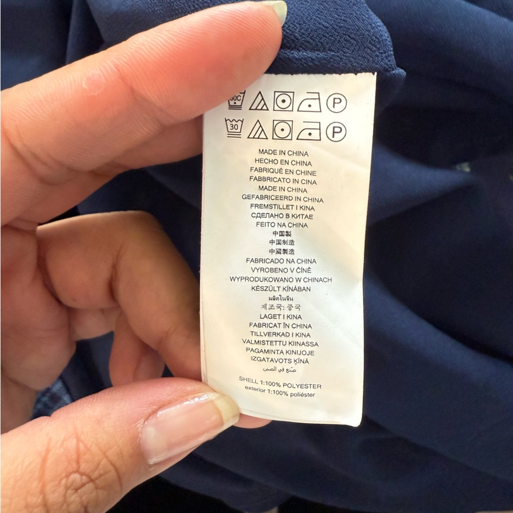 MICHAEL Michael Kors XXL Blue Asymmetrical Plaid Georgette Dress - Picture 7 of 8